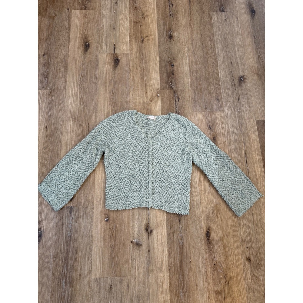 Altar'd State Popcorn Chunky Knit Cardigan Sage Green V-Neck Button Front XS